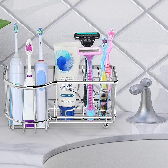 Simple Houseware Multi-Functional 6 Slots Toothbrush Holder - Image 6