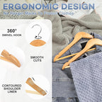 Wooden Hangers 30 Pack, Heavy Duty Wood Hangers - Image 4