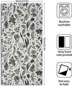 Spring Floral Hand Towels for Bathroom Set of 2 Black Grey White Flower Leaves - Image 2