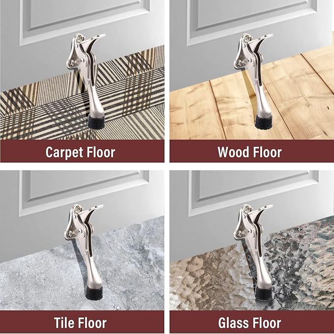 Chumia 12 Pieces Heavy Duty Door Stoppers 5.35 Inches Kickdown Adjustable Kick - Image 4