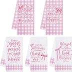 R HORSE Pink Bow Kitchen Dish Towels by RHORSE