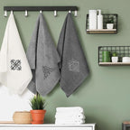 3 Pcs Decorative Gray Hand Towels - Image 4