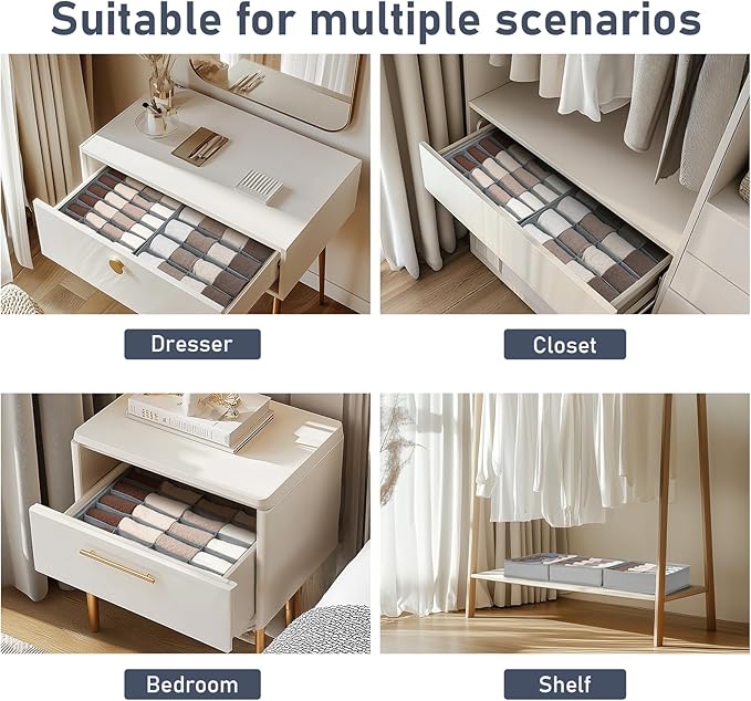 Joyoldelf Sock Organizer Drawer Organizer - Image 6