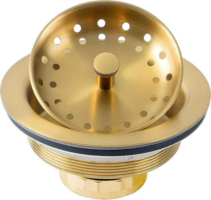 LQS Kitchen Sink Drain Assembly, Sink Drain Basket Strainer 304 Stainless Steel by LQS