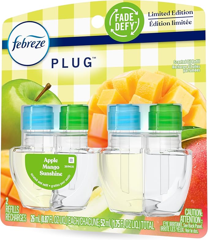 Febreze Plug In Air Freshener, Odor-Fighting Scented Oil Refill, Apple Mango - Image 11