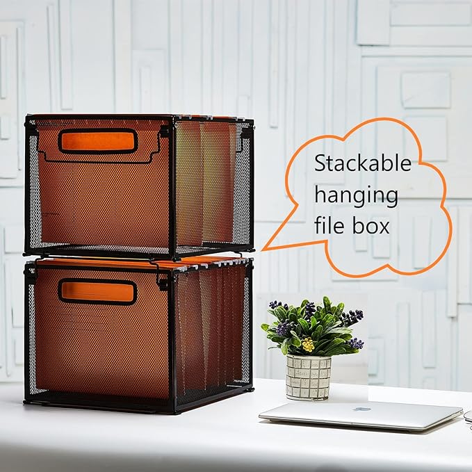 SETTFRFE Letter Size Metal Mesh Hanging File Folder Organizer Crate Basket - Image 9