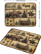 Vintage Bear Moose Dish Drying Mat 18x24 Inch Country Cabin Absorbent Dish - Image 2