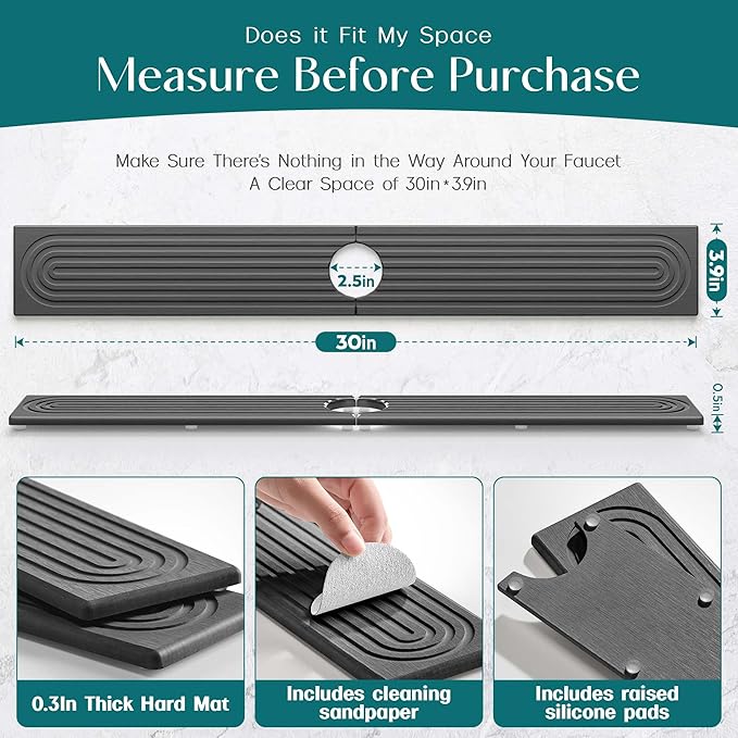 30 inch Kitchen Faucet Absorbent Mat - Image 2