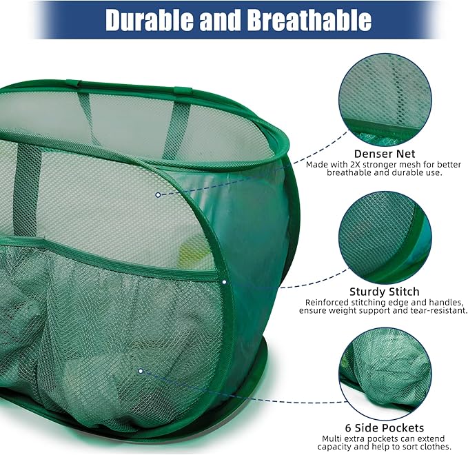Collapsible Laundry Baskets, Upgrade Pop Up Laundry Hamper - Image 5