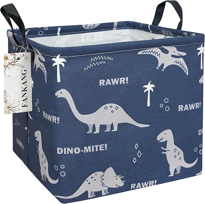 FANKANG Square Nursery Hamper Storage Bins Canvas Laundry Basket Foldable by FANKANGStorageBasket