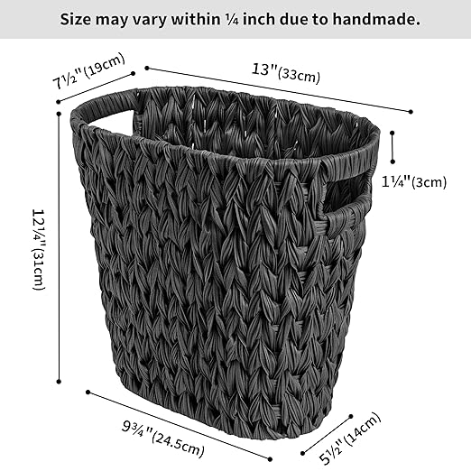 GRANNY SAYS Wicker Waste Basket, Waterproof Bathroom Trash Can, Decorative Boho - Image 6