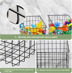 2 Pack Bath Toy Storage Organizer Basket, Large Metal Bathtub Toy Holder - Image 5