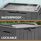 Devoko 30 Gallon Resin Deck Box Outdoor Indoor Waterproof Storage Box for Patio Furniture Pool Accessories Storage for Cushion Garden Tools (30 Gallon, Grey) - Image 2