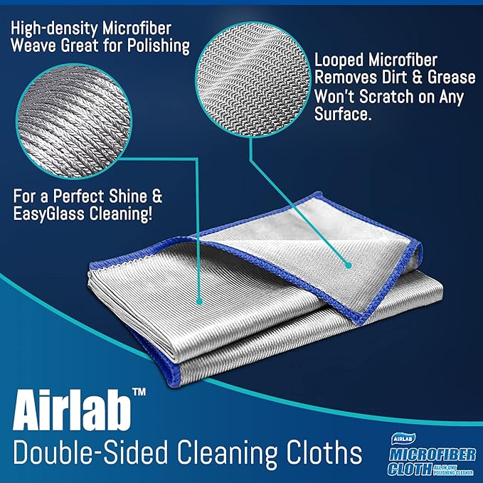 Airlab Streak Free Miracle Cleaning Cloth Easy Clean Pack of 8-12" x 16" - Image 3