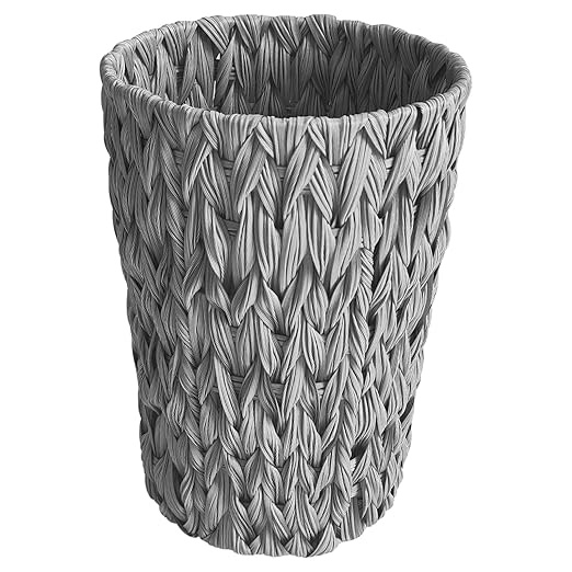Wicker Trash Can, Small Bathroom Trash Can, Waterproof Wicker Waste Basket by WEAVECOMFORTINTOEVERYCORNER