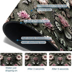 Cute Butterfly Sink Splash Guard Pink Flower Faucet Absorbing Mat Fast Drying - Image 3