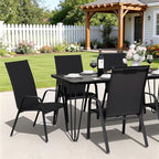 JEAREY Patio Dining Chairs Set of 4, Outdoor Stackable Dining Furniture Set, All Weather Dining Set for Lawn, Garden, Backyard, Poolside, Black - Image 4