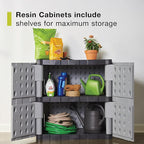 Rubbermaid Freestanding Storage Cabinet with Doors 18"D x 36"W x 37"H Medium Gray/Black Two-Shelf Lockable Cabinet for Indoor/Outdoor/Garage Storage for Garden Tools/Lawn Care Accessories - Image 4