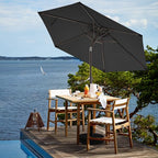 JEAREY 7.5FT Patio Umbrella Market Table Umbrella with 6 Sturdy Ribs, Push Button Tilt/Crank Outdoor Umbrella for Garden, Deck, Backyard, Pool, Black - Image 4