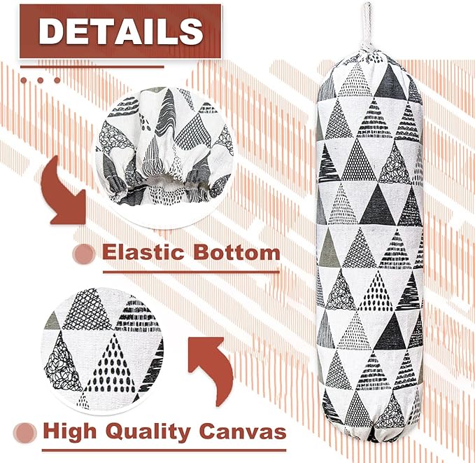 Plastic Bag Holder, Wall Mount Plastic Bag Organizer, Washable Large Grocery - Image 3