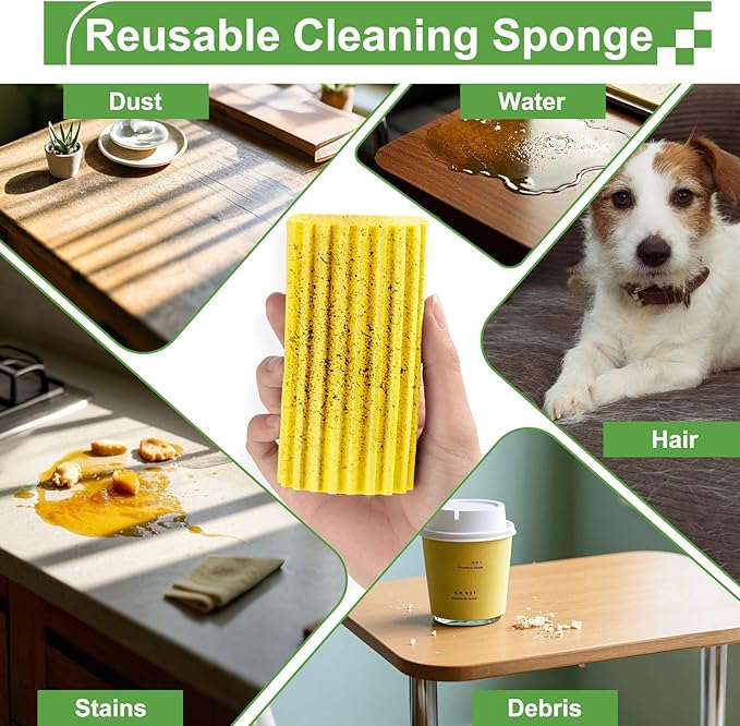 4-Pack Damp Clean Duster Sponge, Sponge Cleaning Brush, Duster - Image 4