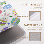 Happy Easter Bunny Dish Drying Mats Spring Floral Dish Mat Easter Cute Rabbit - Image 3
