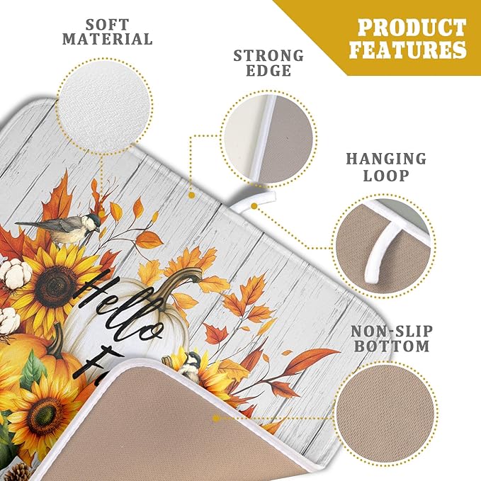 Hello Fall Sunflowers Dish Drying Mat - Image 4