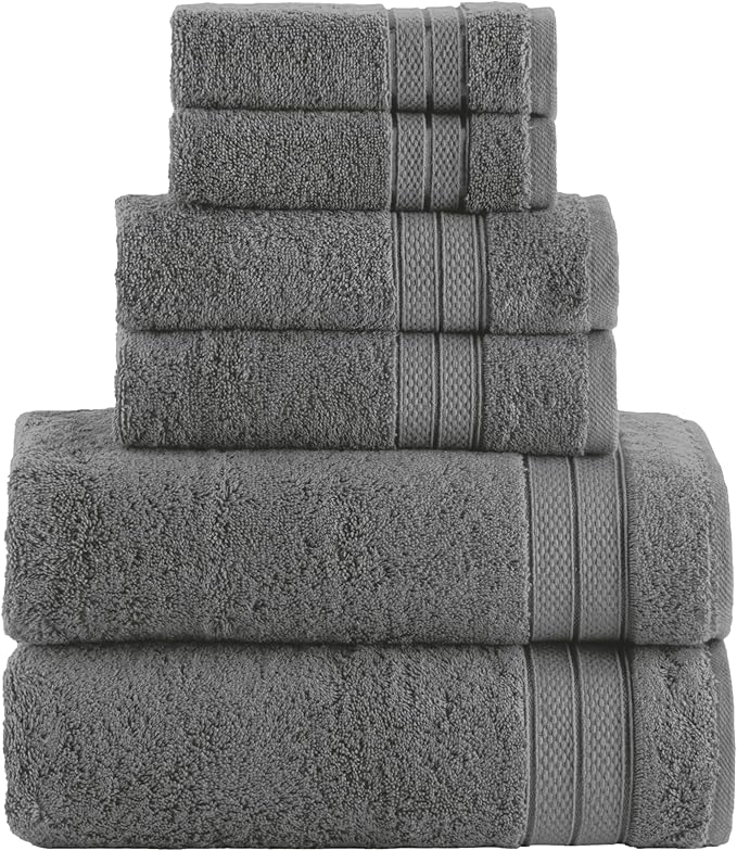 Elegant Comfort Luxury 6-Piece Towel Set, Premium Soft 100% Turkish Cotton by ELEGANTCOMFORT
