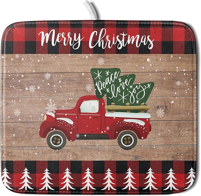 Christmas Dish Drying Mat 16 x 18 Inch by Sweetshow