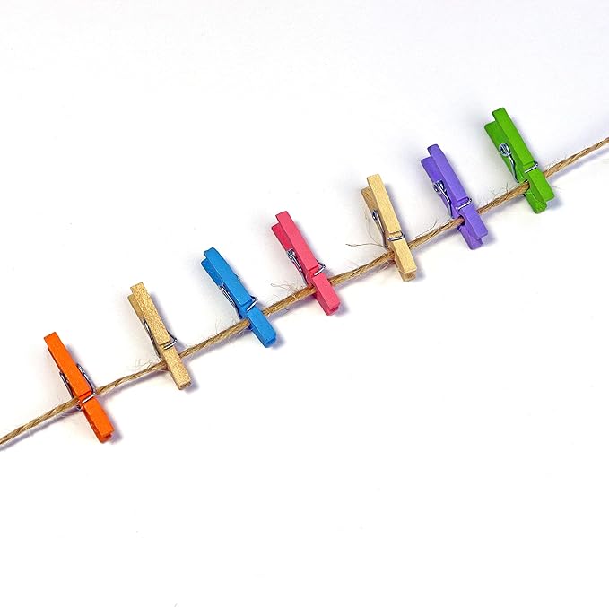 Mini Natural Wooden Clothespins - Image 5