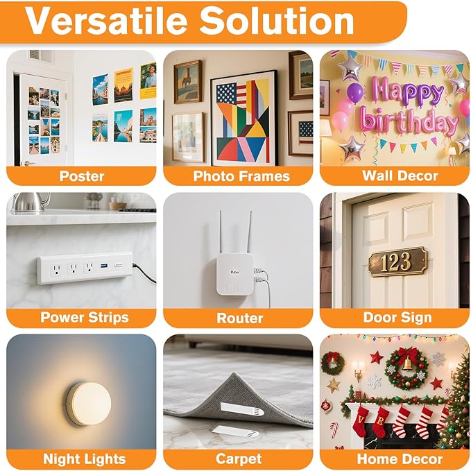 Picture Hanging Strips 40 Strips, Damage Free Removal, Wall Poster Picture - Image 3