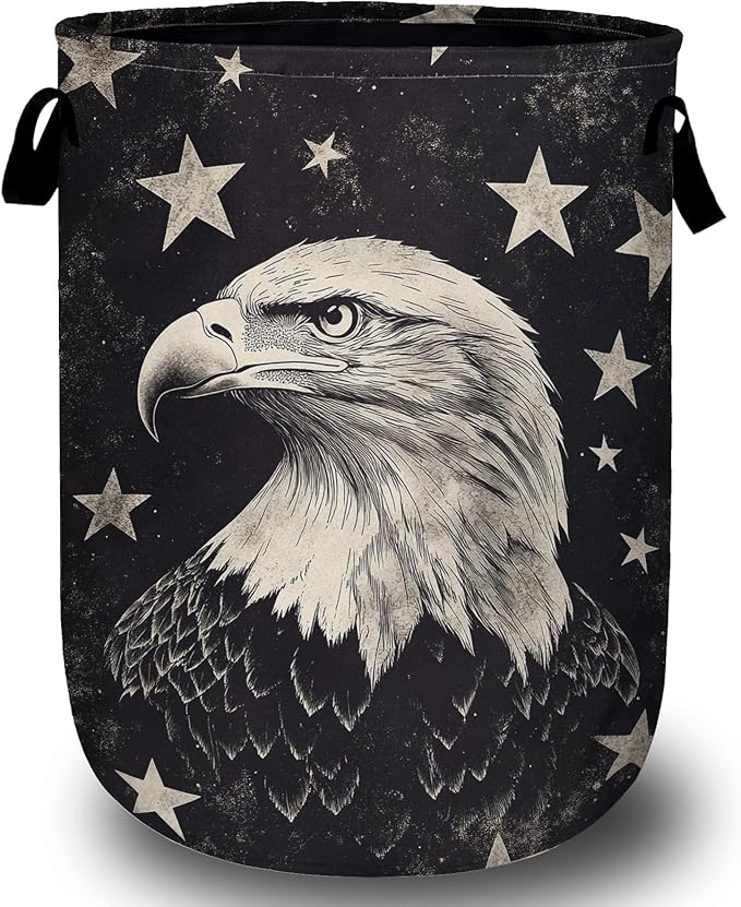 Black Eagle Laundry Basket, Foldable Waterproof Laundry Hamper Tote Bag Dirty by Unknown