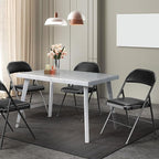 VINGLI 6 Pack Folding Chairs with Padded Seats, Metal Frame with Pu Leather Seat & Back, Capacity 350 lbs, Black - Image 2