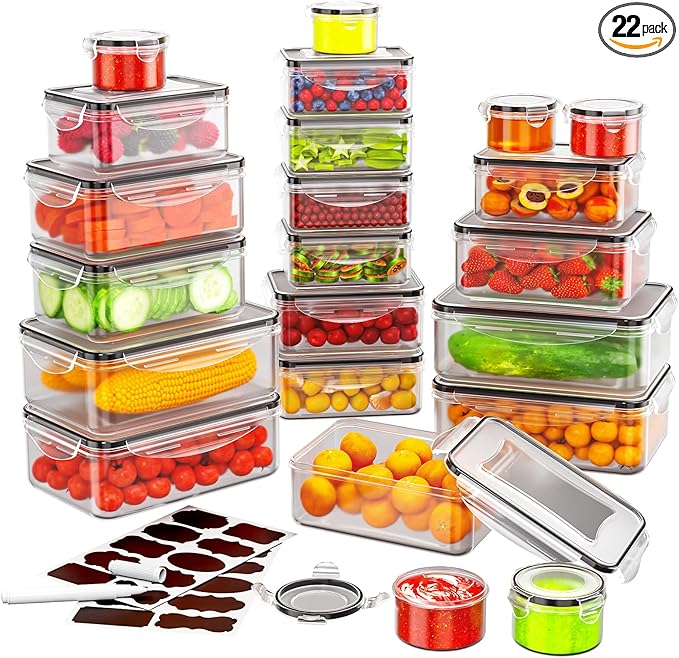 44 PCS Food Storage Container by JSCARESFINDBEAUTYINLIFE
