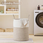 Tall Laundry Basket with Handles, 100L Portable Dirty Clothes Hamper, Boho - Image 6