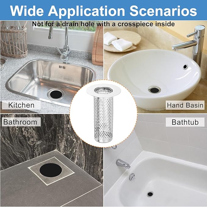uxcell 4 Pack Shower Drain Strainer, Fit Hole Size from 1.5" to 2.6" - Image 6
