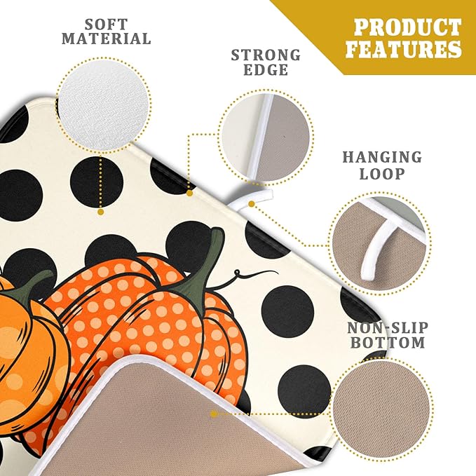 Autumn Pumpkin Dish Drying Mat for Kitchen Counter - Image 4