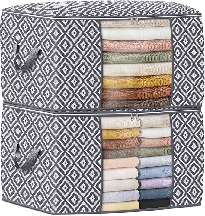Direct 100L, 2 Pack, Storage Containers, Large Clothes Storage Bins Foldable by StorageTastic