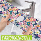 Sink Faucet Absorbing Mat Cute Flowers Sink Splash Guard Drying Mat - Image 4