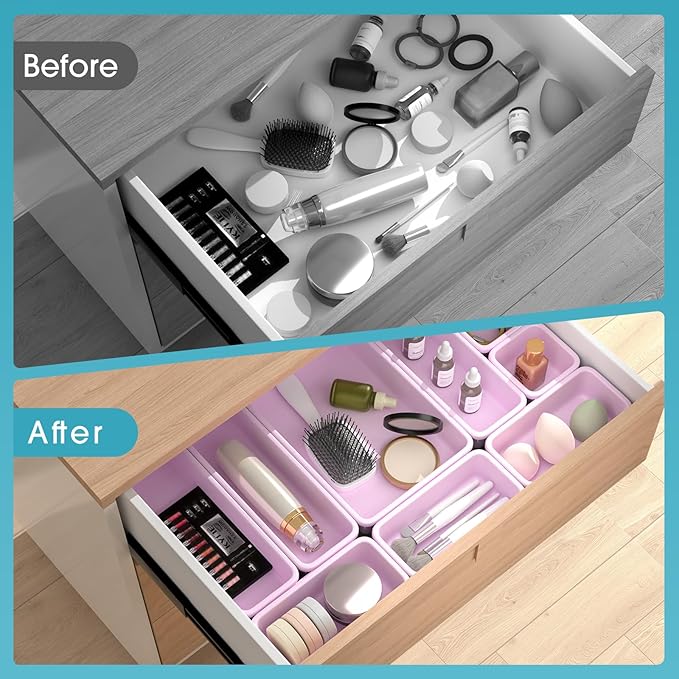 25 PCS Drawer Organizer Set, 4 Size Makeup Drawer Divider Organizer - Image 6