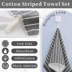 VOOVA & MOVAS 4-Piece Striped Cotton Hand Towels - Image 2