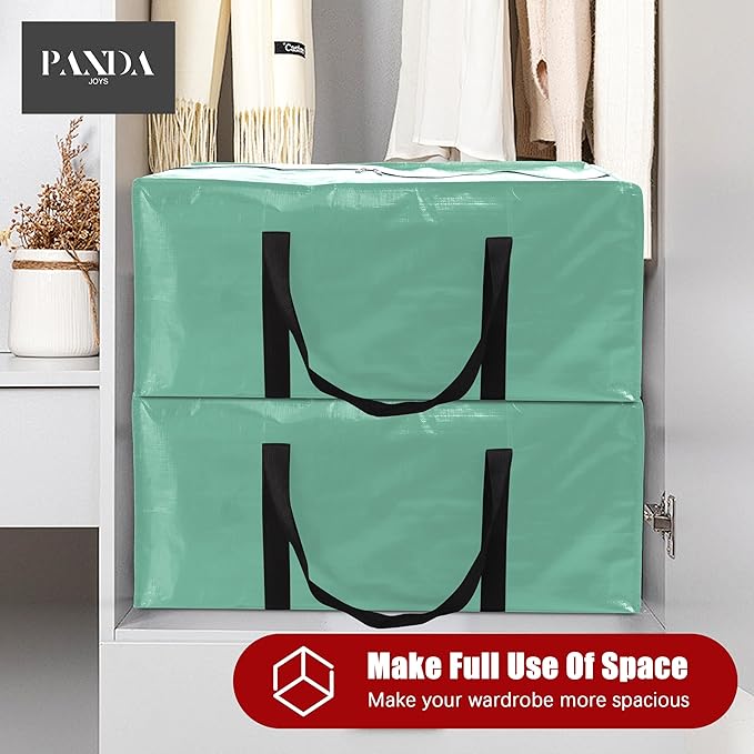 Extra Large Moving Bags with Zippers & Carrying Handles, Heavy-Duty Storage Tote - Image 7