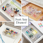 STORi SimpleSort 6-Piece Stackable Clear Drawer Organizer Set | 3" x 3" x 2" - Image 4