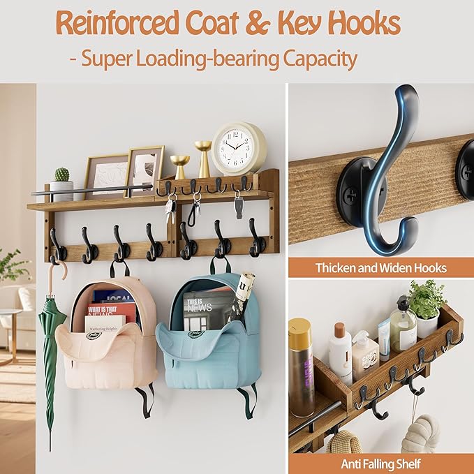 29 inch Coat Rack Wall Mount - Image 4