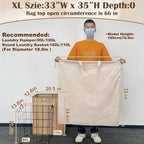 Cotton Canvas Laundry Bag 33"Wx 35"H, Thick Cotton Laundry Bag - Image 3