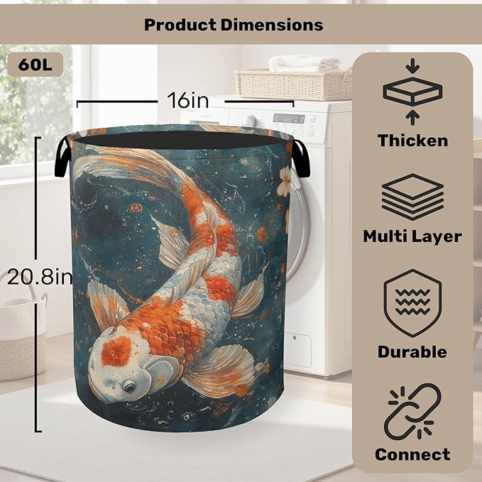 Japanese Style Fish Laundry Basket - Image 2