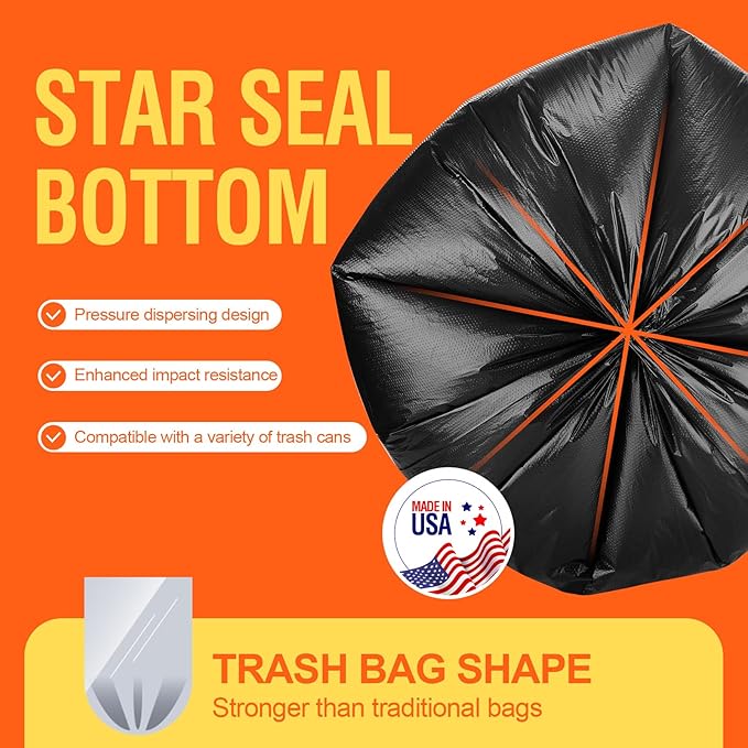 Delxo 30-33 Gallon Trash Bags, Durable & Puncture-Resistant Plastic Bolsas para - Image 3
