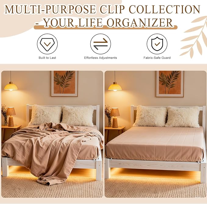 16 Pcs Bed Sheet Straps Sets-2 Style Adjustable Bed Sheet Fasteners Holders - Image 7