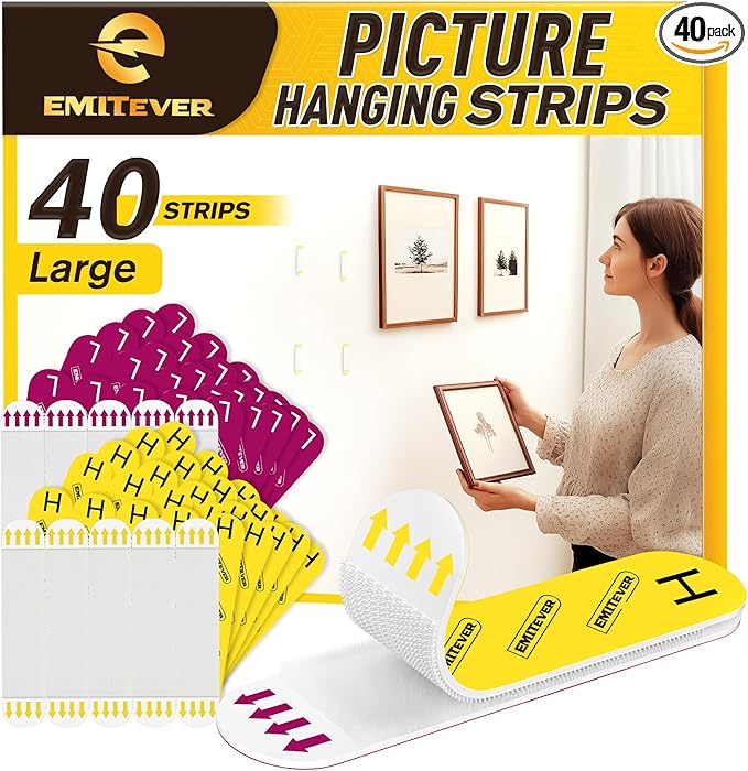 EMITEVER Picture Hanging Strips Heavy Duty, Damage Free Picture Hangers by EMITEVER