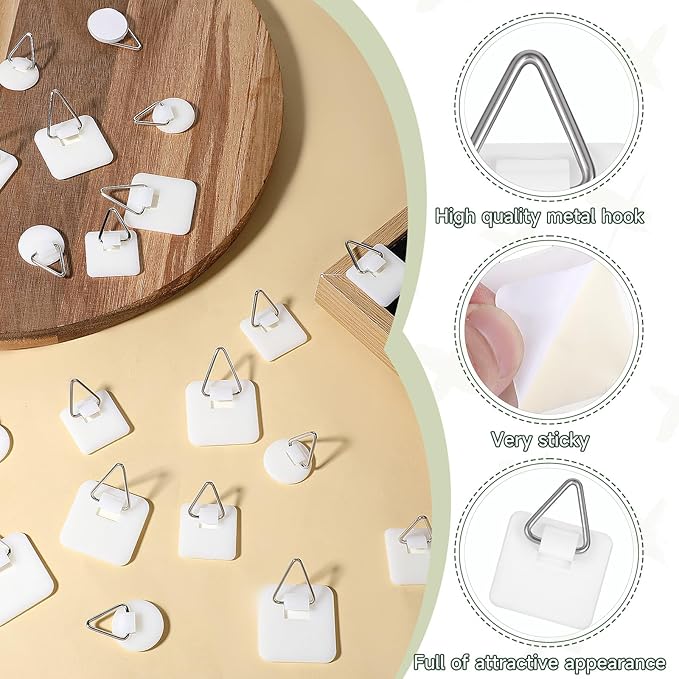 30 Pack Adhesive Picture Hanger Picture Hanging Hooks Without Nails Invisible - Image 2